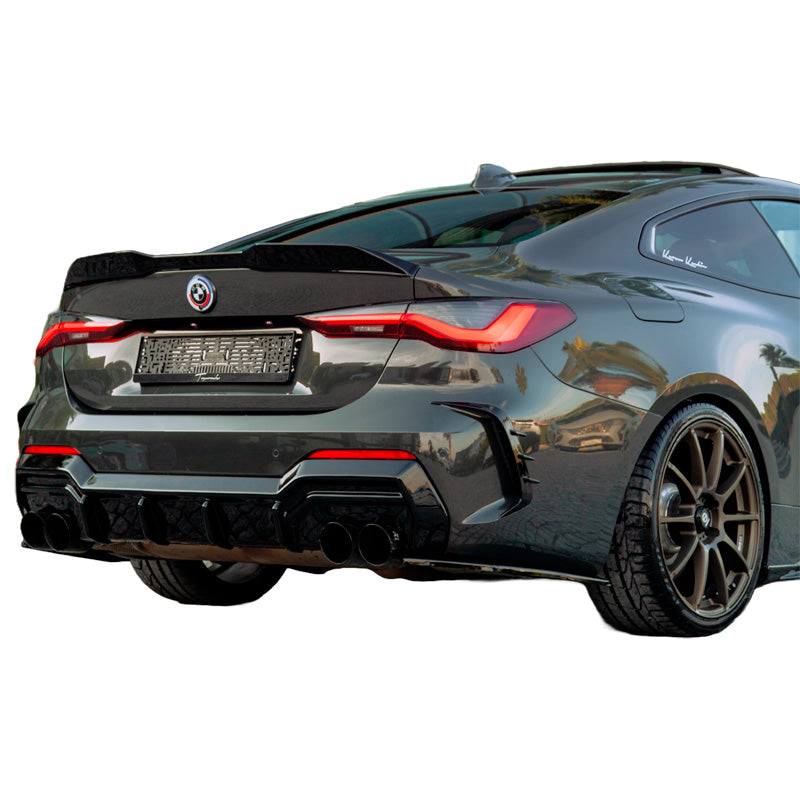 OneWay, Bagkofanger splitters, Højglans sort, Passer til BMW 4-Series G22/G23 Coupe/Convertible M-Pack/M440i (2020-2024), 2-delt sæt