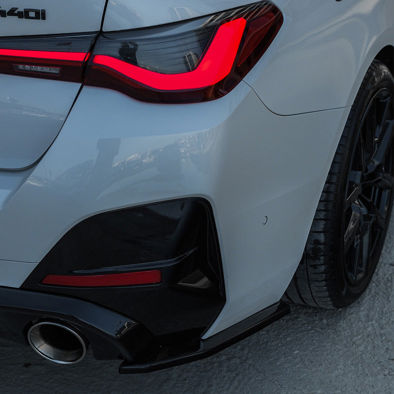 OneWay, Bagkofanger Splittere, Glossy Sort, Passer til BMW 4-Series G26 M-Pack/M440i 2021-, 2-delt sæt