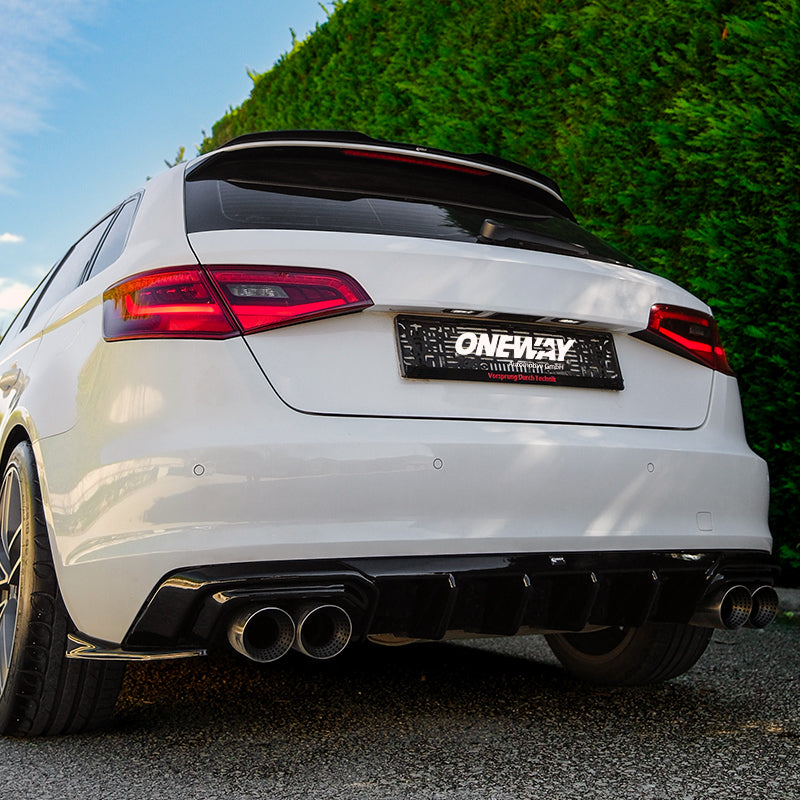 OneWay, Underlæbe, Gloss black, passer til Audi A3 (8V) Sportback (2012-2016) excl. S-Line/S3/RS3