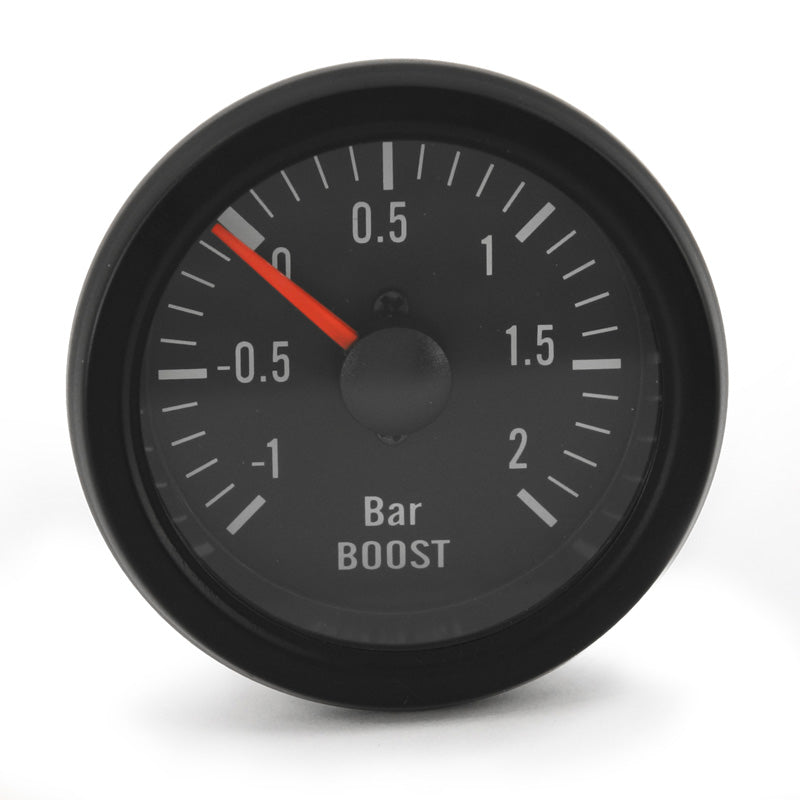 AutoStyle, Instrument, Sort, 52mm Black Boost Pressure Gauge +2,0>1 bar