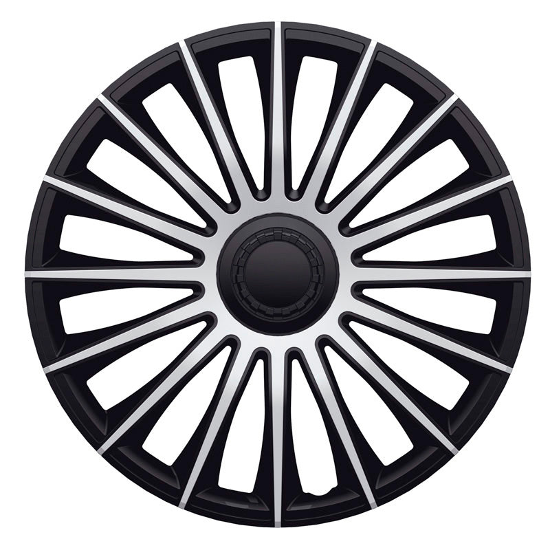 J-Tec, Hjulkapsler, 4stk, Austin 16-tommer silver/black