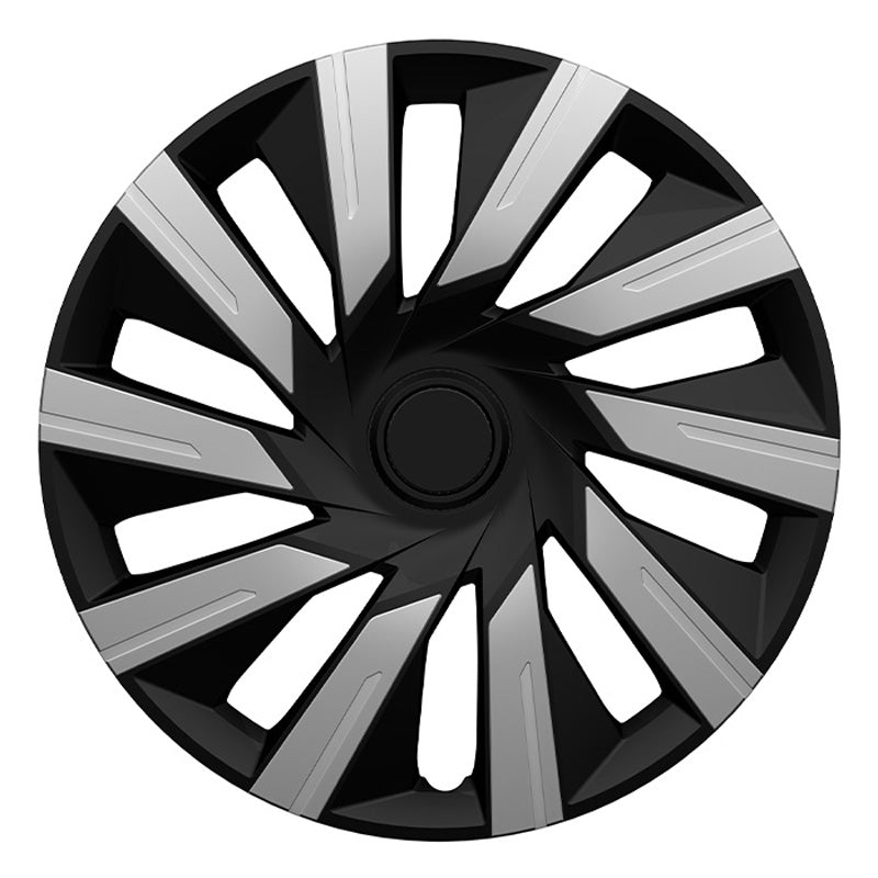 J-Tec, Hjulkapsler, 4stk, Tecna 14-tommer silver/black