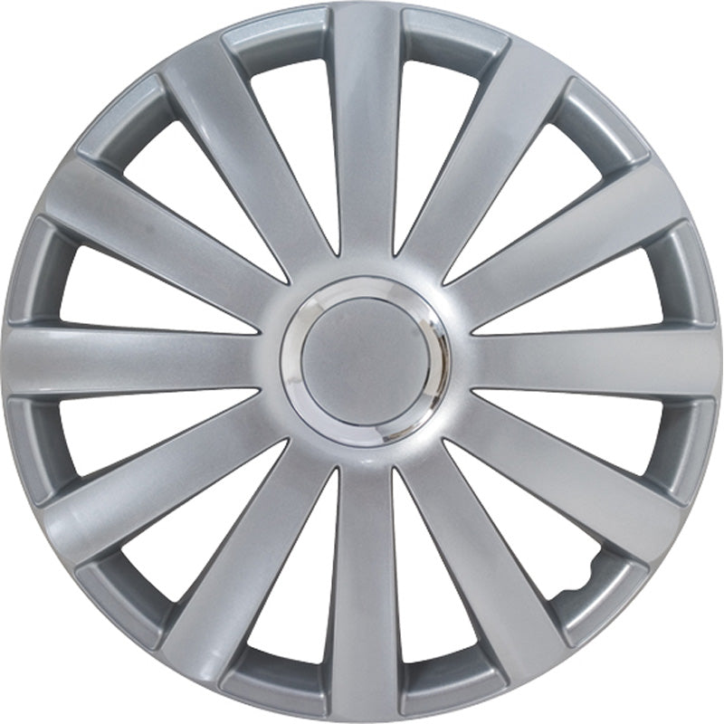 AutoStyle, Hjulkapsler, 4stk, Spyder 15-tommer silver + chrome ring