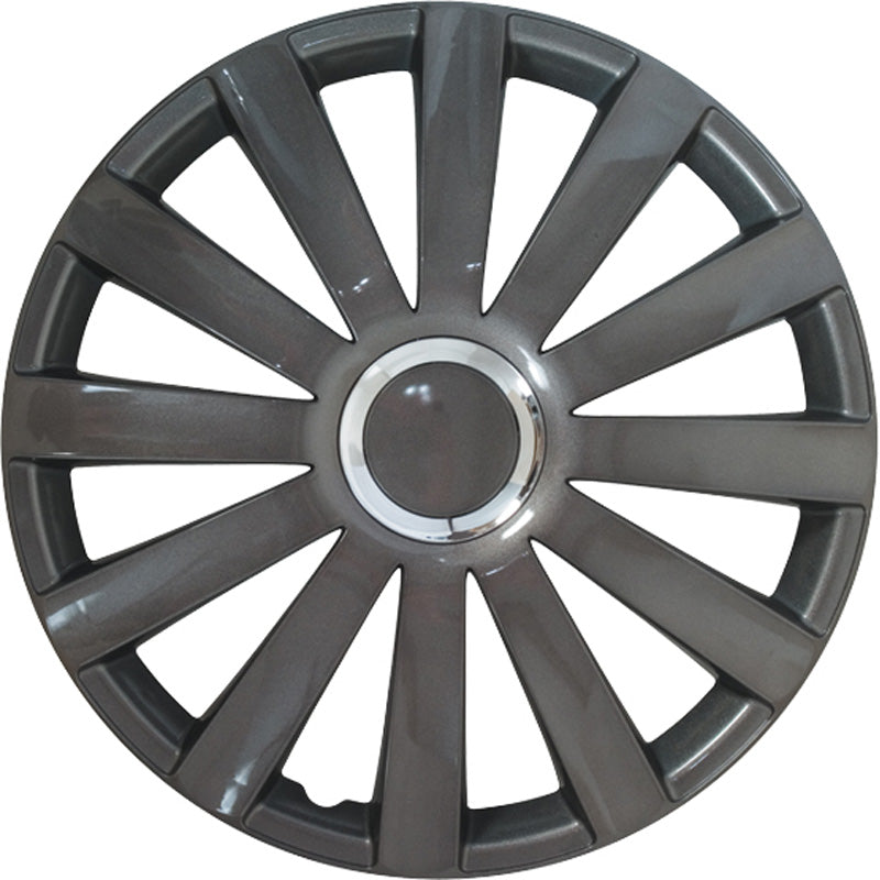 AutoStyle, Hjulkapsler, 4stk, Spyder 16-tommer gun-metal + chrome ring