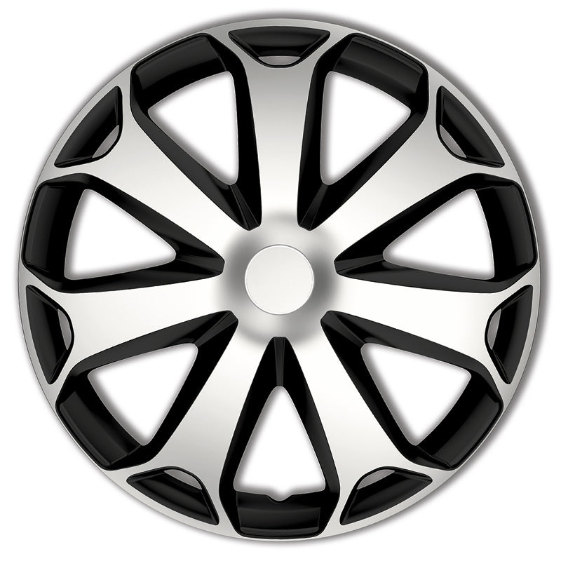 AutoStyle, Hjulkapsler, 4stk, Mega 16-tommer silver/black