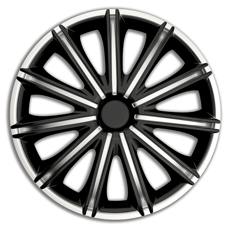 AutoStyle, Hjulkapsler, 4stk, Nero 14-tommer silver/black