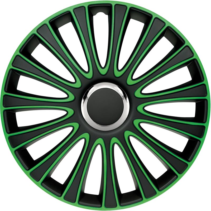 AutoStyle, Hjulkapsler, 4stk, LeMans 14-tommer black/green