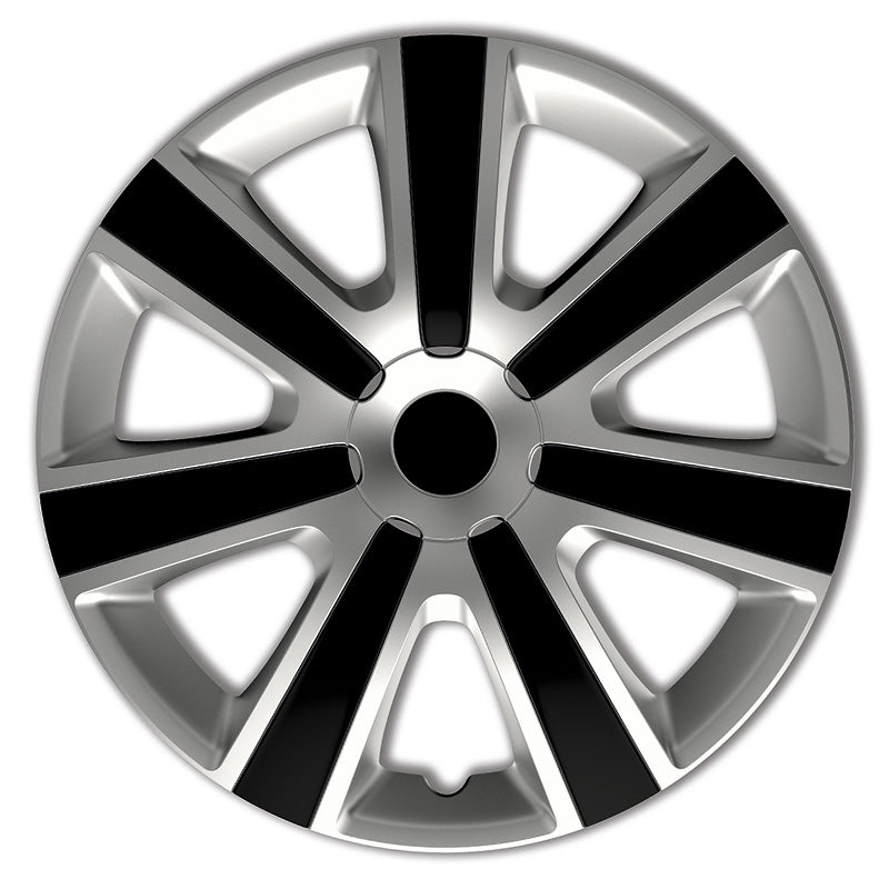 AutoStyle, Hjulkapsler, 4stk, VR 14-tommer silver/black