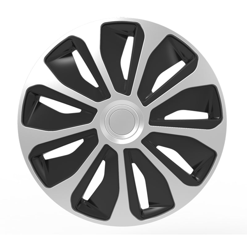 AutoStyle, Hjulkapsler, 4stk, Platin 15-tommer silver/black