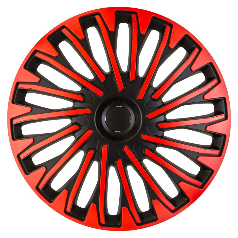 AutoStyle, Hjulkapsler, 4stk, Soho 14-tommer black/red