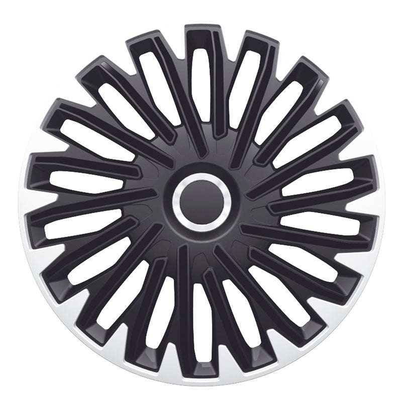 AutoStyle, Hjulkapsler, 4stk, Quantum Pro 14-tommer silver/black + chrome ring