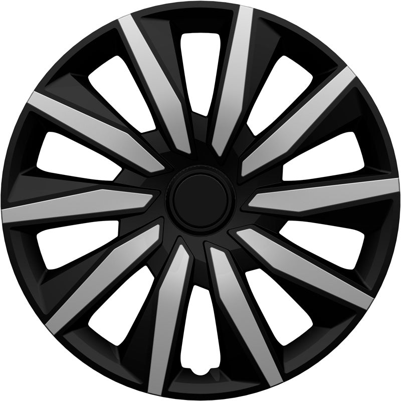 AutoStyle, Hjulkapselsæt, 'Decente', 16-tommer, Sølv/Sort