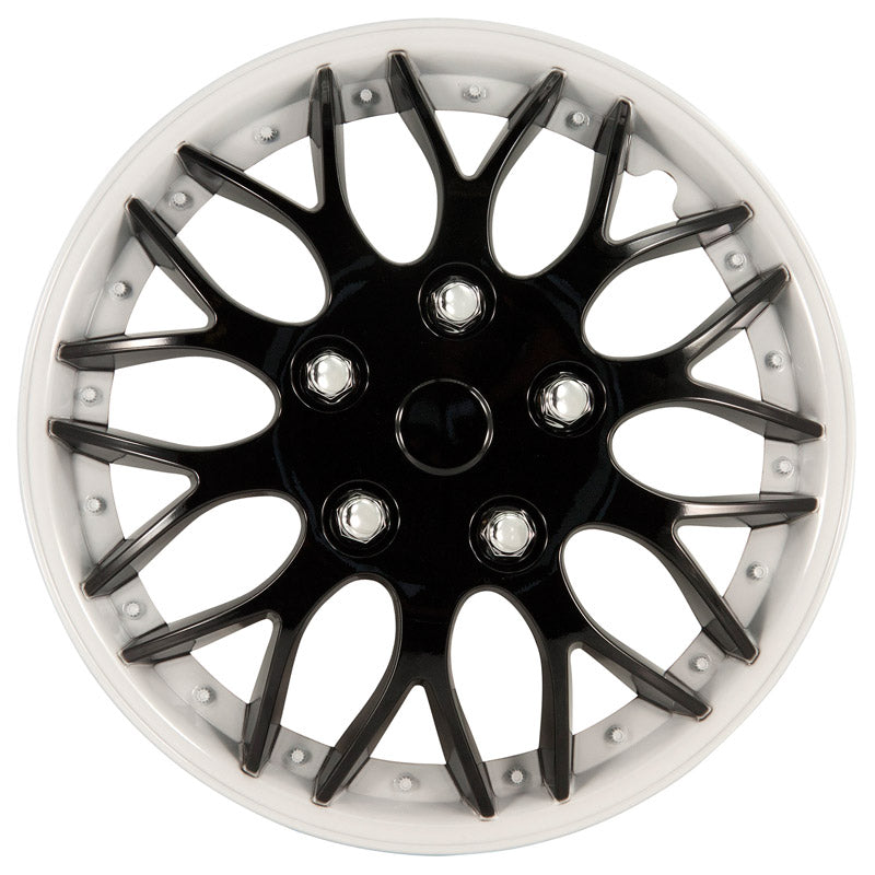 AutoStyle, Hjulkapsler, 4stk, Missouri 15-tommer black/white rim
