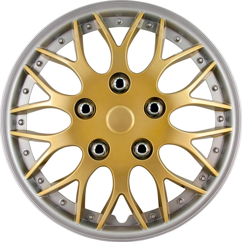 AutoStyle, Hjulkapsler, 4stk, Missouri 15-tommer gold/silver rim