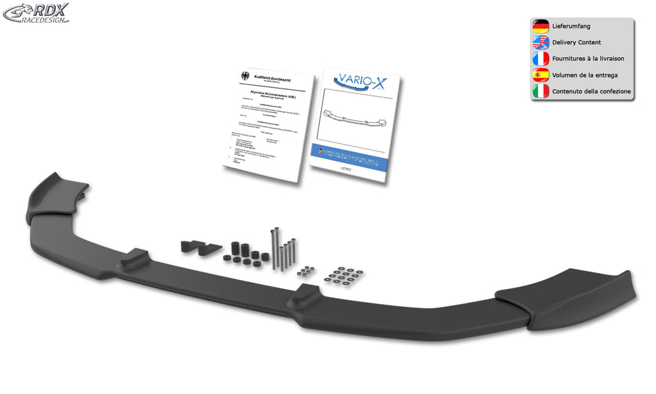 RDX Racedesign, Front spoiler Vario-X, passer til BMW 6-Series E63/E64 2007-2011 (PU)