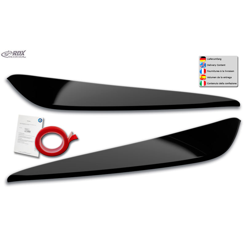 RDX Racedesign, Øjenskygger, passer til BMW 2-Series Gran Coupe (F44) 2019- (ABS Gloss Black)