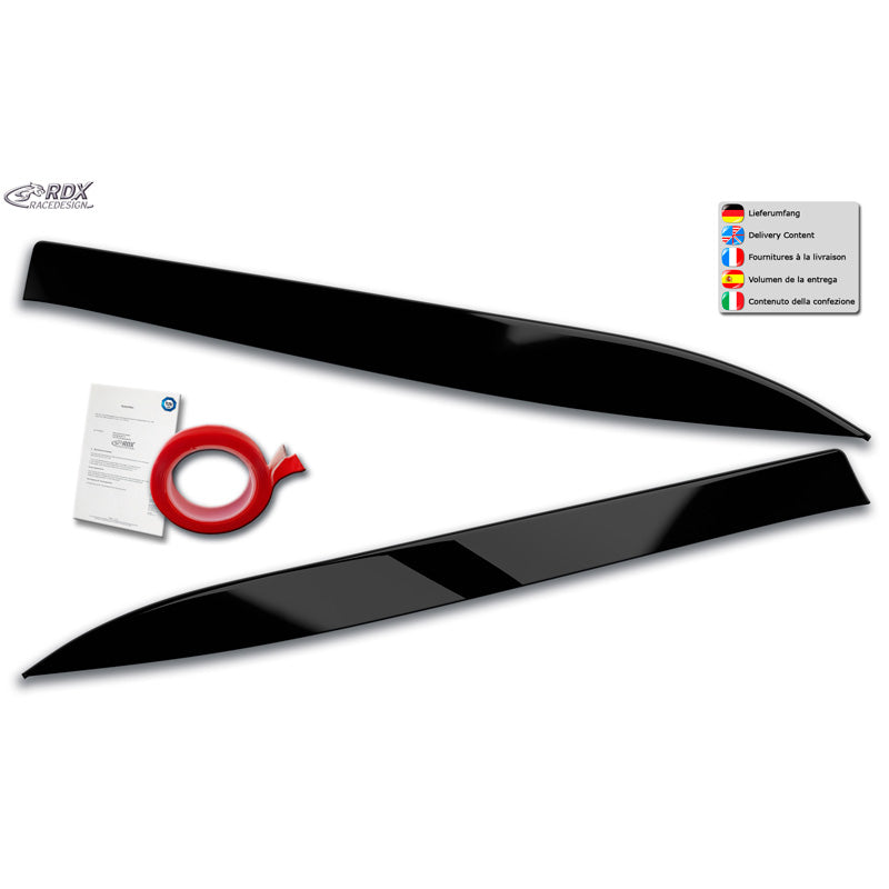 RDX Racedesign, Øjenskygger, passer til Mercedes A-Class (W176) 2012-2019 (ABS Gloss Black)