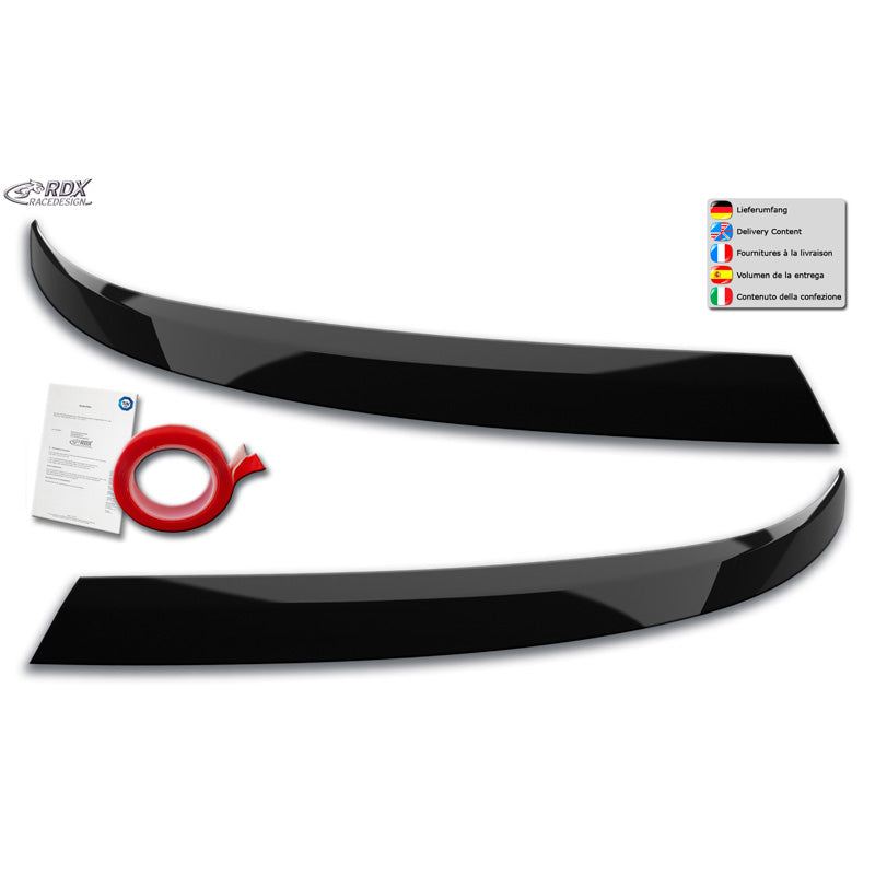 RDX Racedesign, Øjenskygger, passer til Volkswagen Transporter T6.1 2021- (ABS Gloss Black)