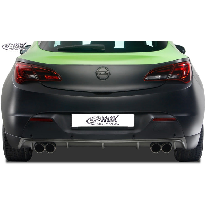 RDX Racedesign, Rear bumper skirt 'Diffusor', passer til Opel Astra J GTC 2009-2015 excl. OPC (for double exhaust) (PUR)