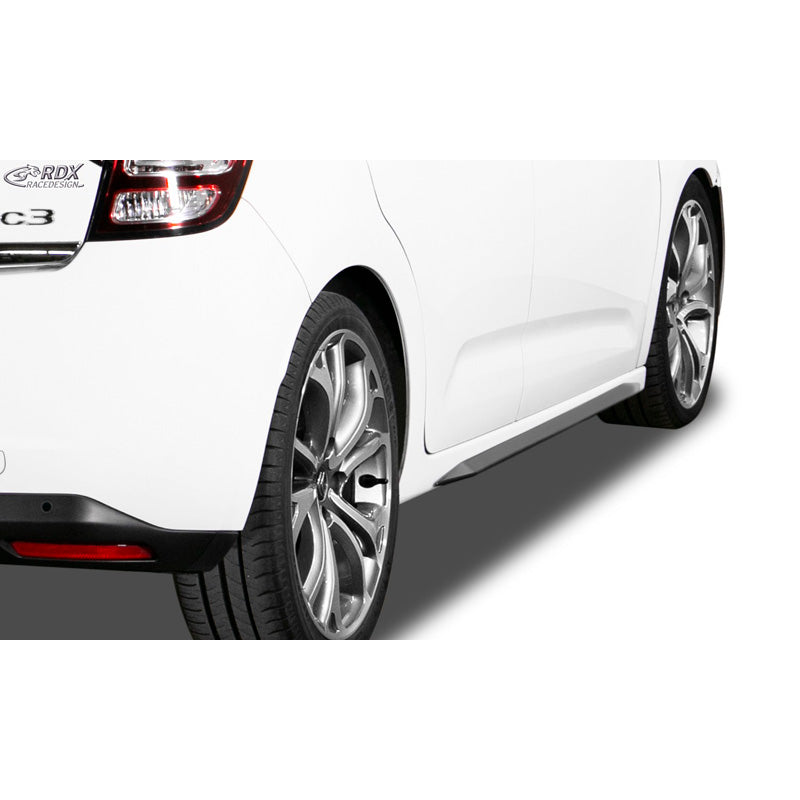 RDX Racedesign, Sideskørter 'Slim', passer til Citroën C3 2009-2016 (ABS glossy black)