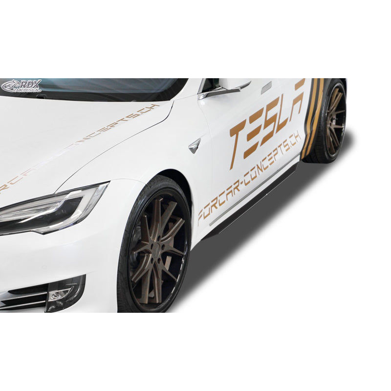 RDX Racedesign, Sideskørter 'Slim', passer til Tesla Model S 2014-2016 & 2016- (ABS glossy black)