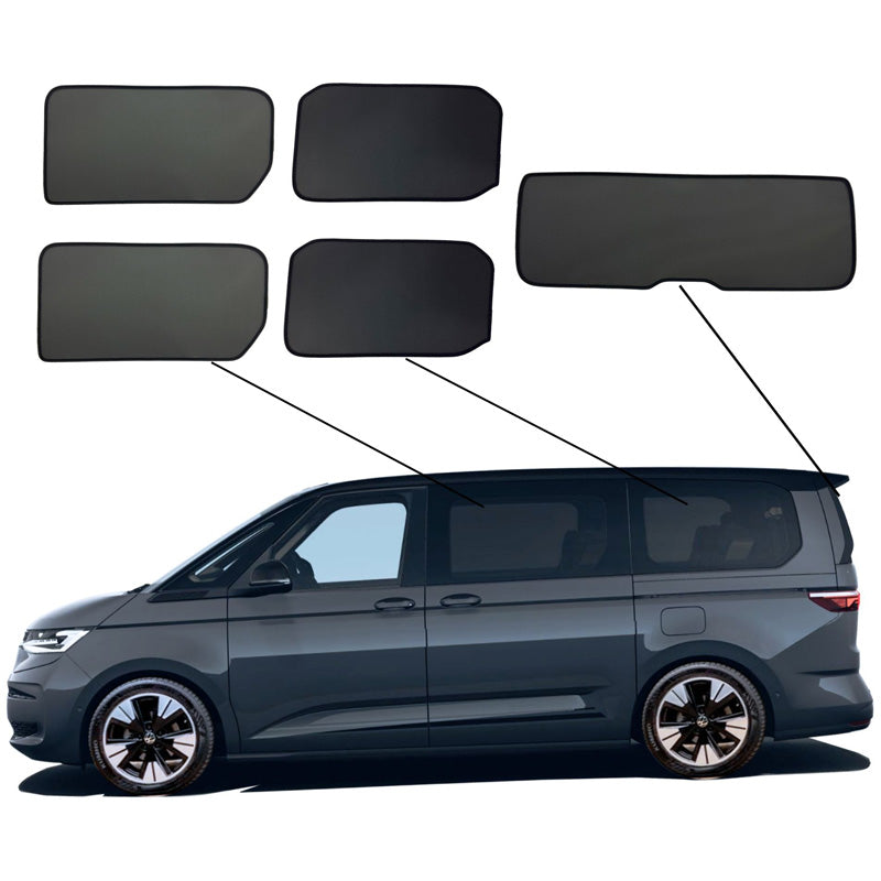 SunClip, Solgardin, passer til Volkswagen Multivan T7 (2021-, lang hjulbase, uden skydvinduer)