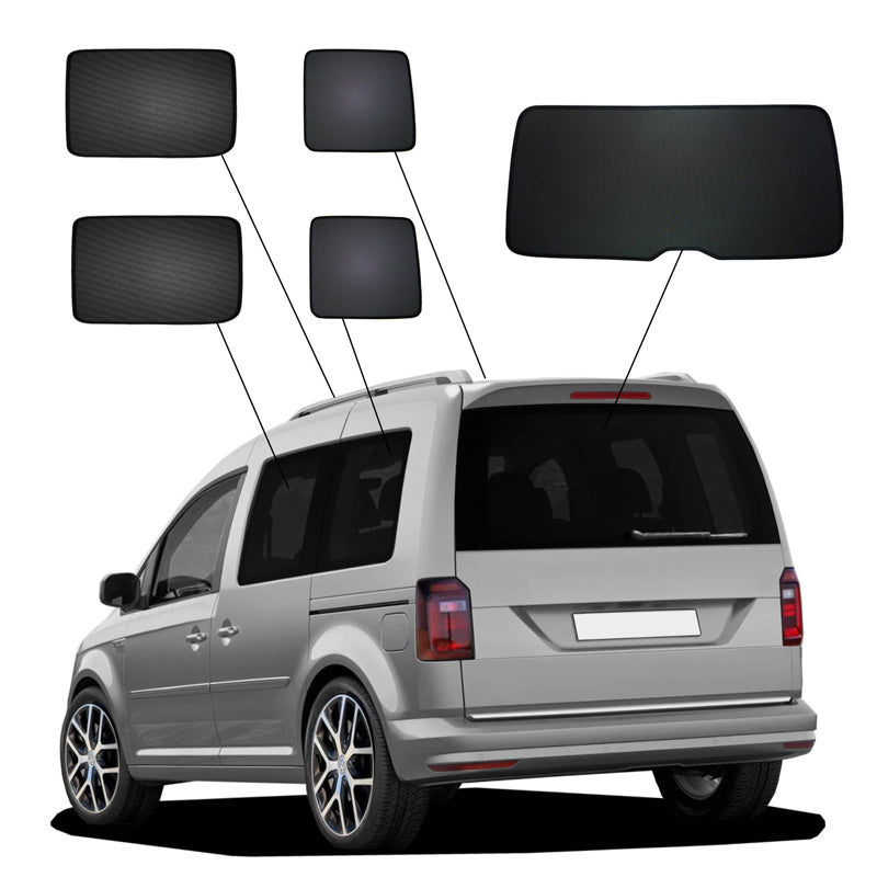 SunClip, Solgardin & Privatlivsbeskyttelse, passer til Volkswagen Caddy IV Variant 5-dørs (2015-2020)