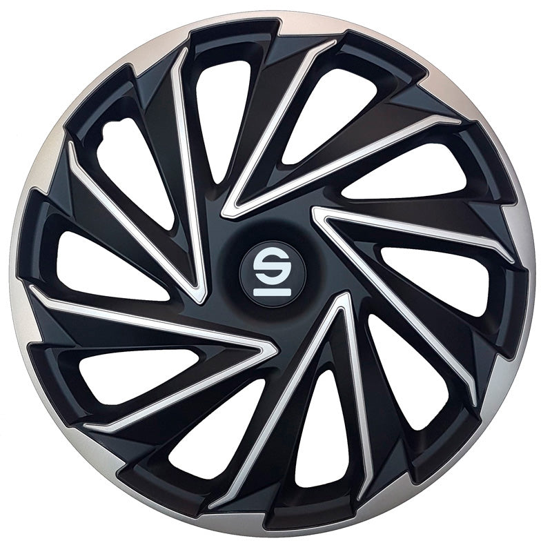 Sparco, Hjulkapsler, 4stk., Varese - 15-tommer - Silver/Black