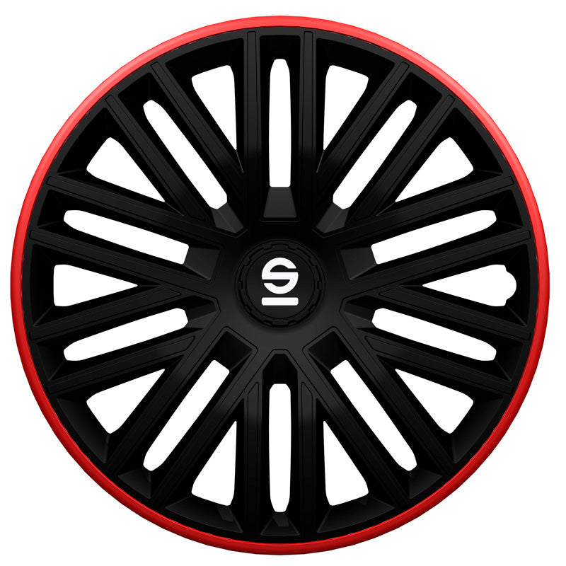 Sparco, Hjulkapsler, 4stk., Bergamo - 16-tommer - Black/Red