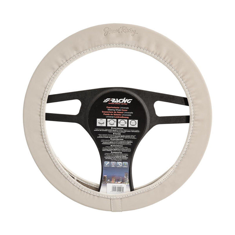 Simoni Racing, Læderratbetræk Soft Skin 500 - Beige Ecoleather - 37-39cm