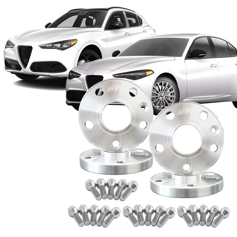 Simoni Racing, Spacer Kit, Aluminium, 2x17,5mm (foraksel) + 2x20mm (bagaksel), passer til Alfa Romeo (nav 65,1mm)